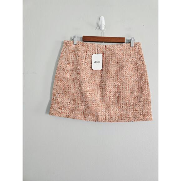 Anthropologie Elodie Rust Tweed Mini Skirt L NWT - Picture 8 of 8